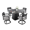 Outdoor Patio Dining Set with Sunbrella Cushions - White or Black