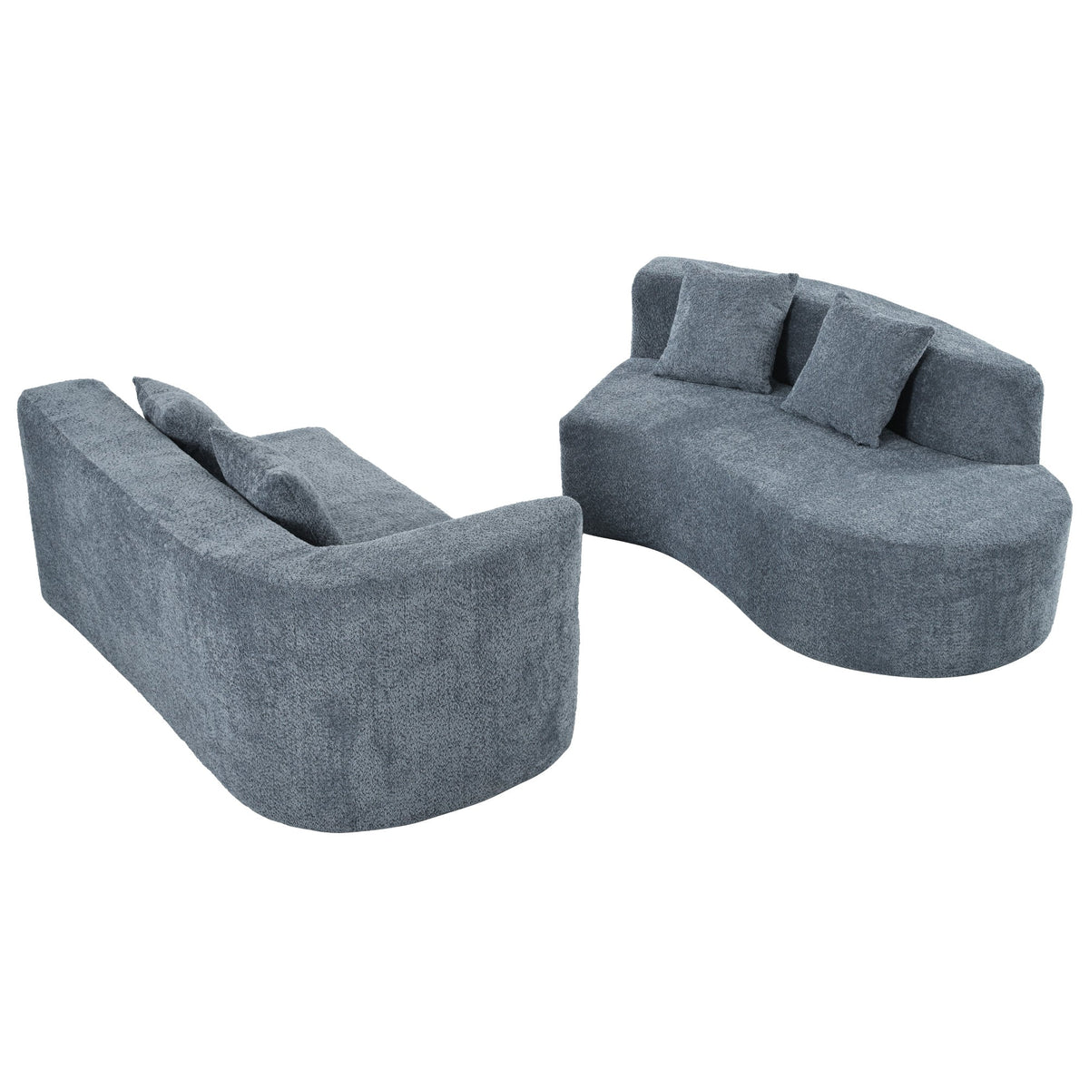 132" Modern Sectional Sofa with Curved Modular Design - Chenille