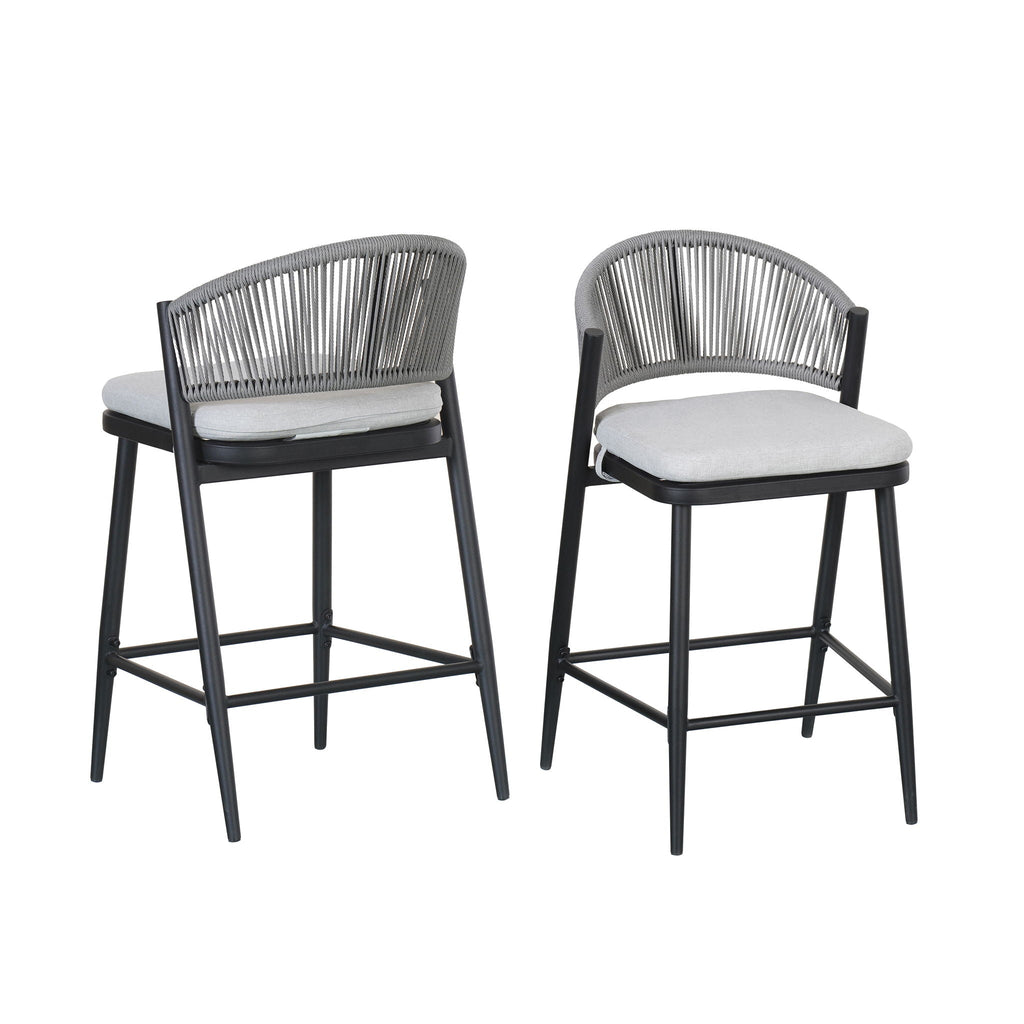 Outdoor 26" Counter Height Metal Frame Counter Stools