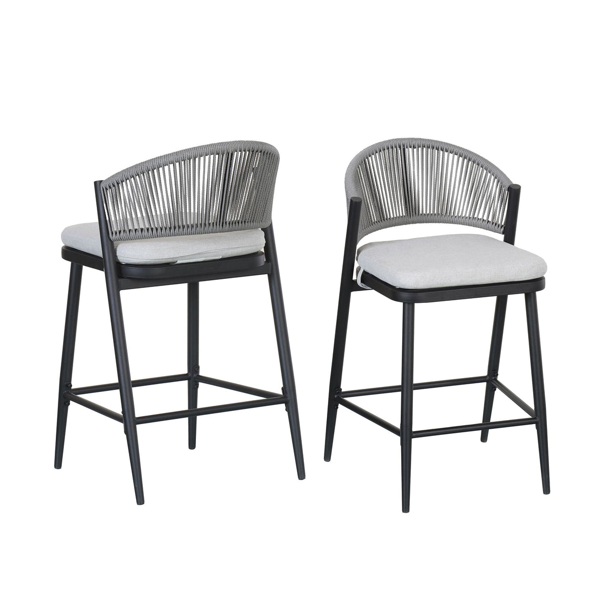 Outdoor 26" Counter Height Metal Frame Counter Stools