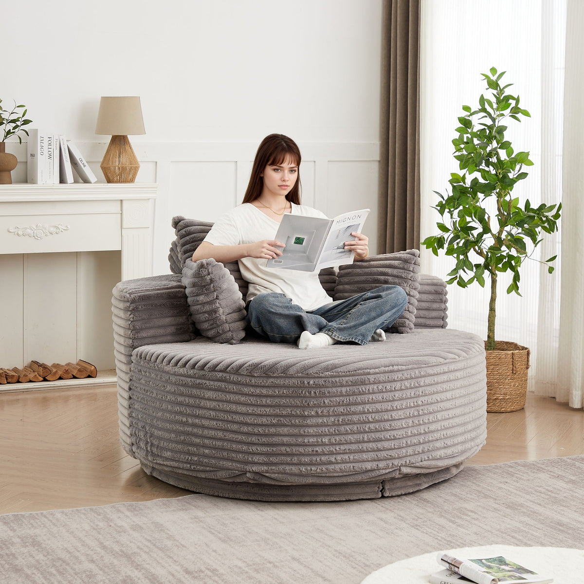 Swivel Sleeper Chair with Supportive Pillow and 360° Base - Multiple Colors