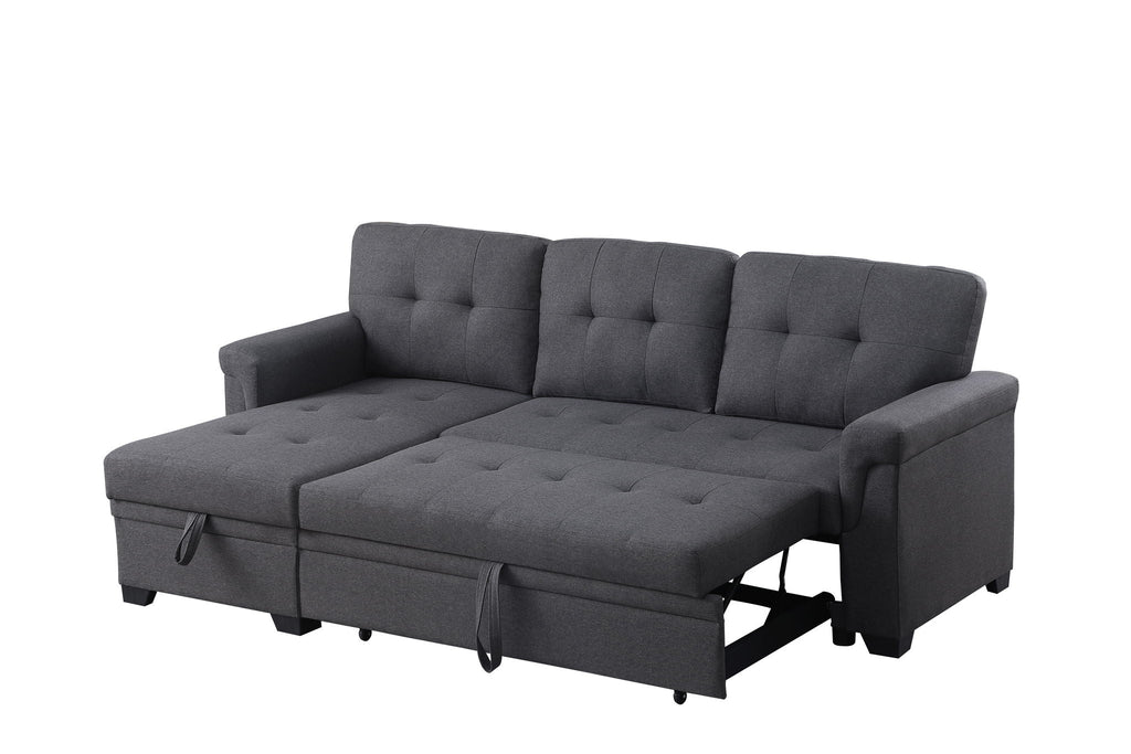 Lucca Reversible Sleeper Sectional Sofa With Storage Chaise