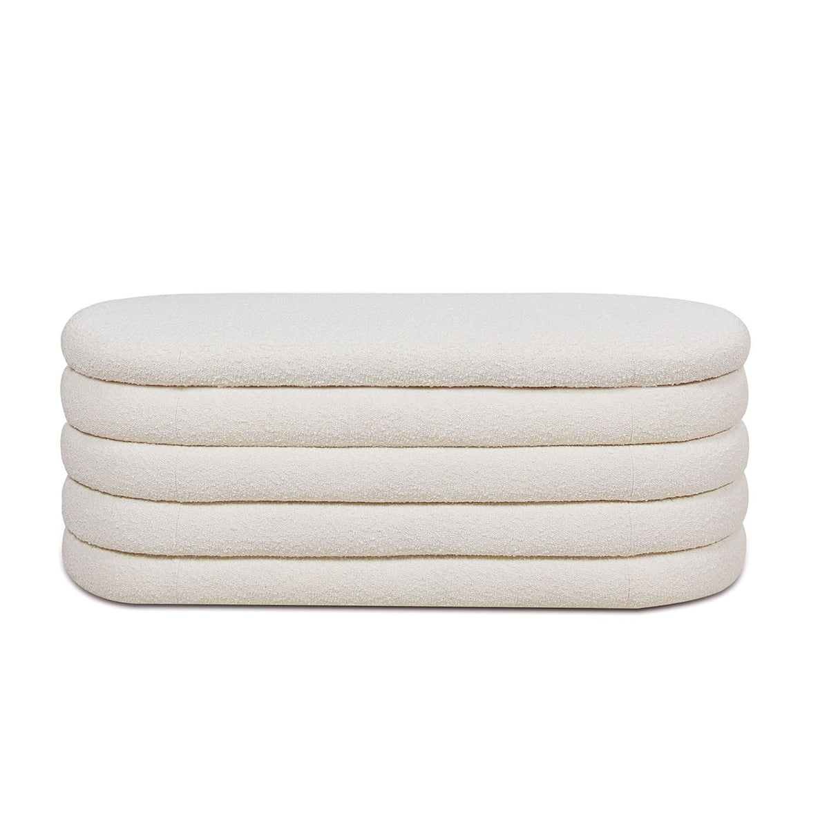 Upholstered Oval Storage Bench with Hidden Storage - Black, White or Dark Green
