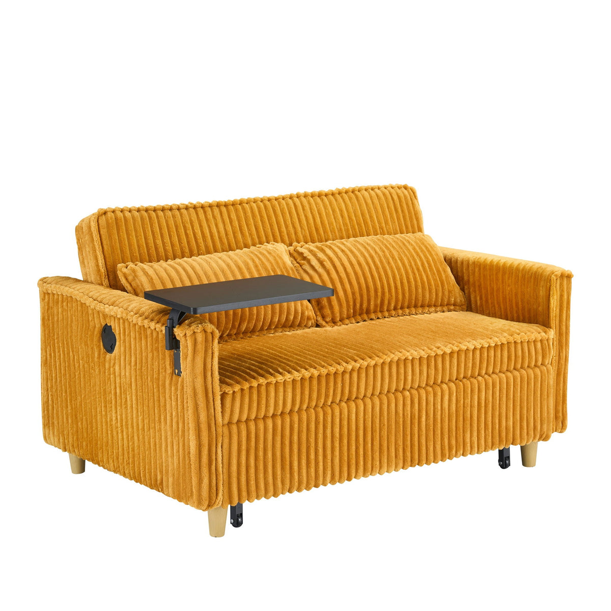 Pull Out Sofa With Movable Tabletop and USB Ports - Multiple Colors