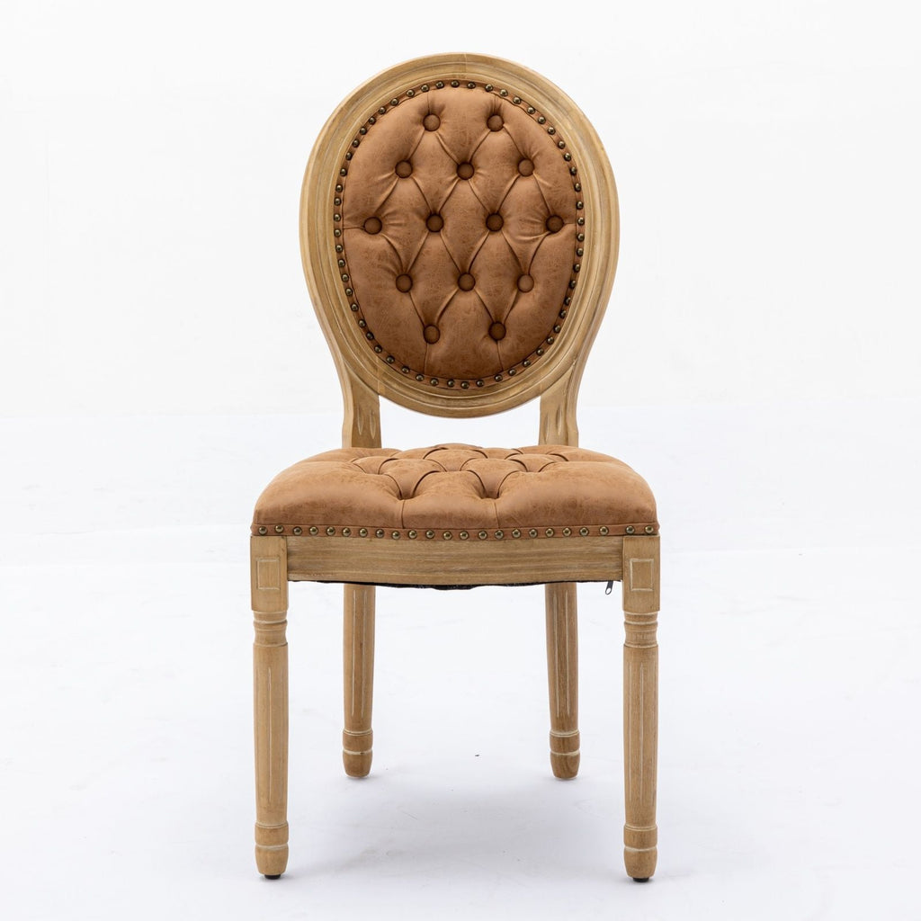 French Style Solid Wood Dining Chair with Nailhead Trim - Multiple Colors
