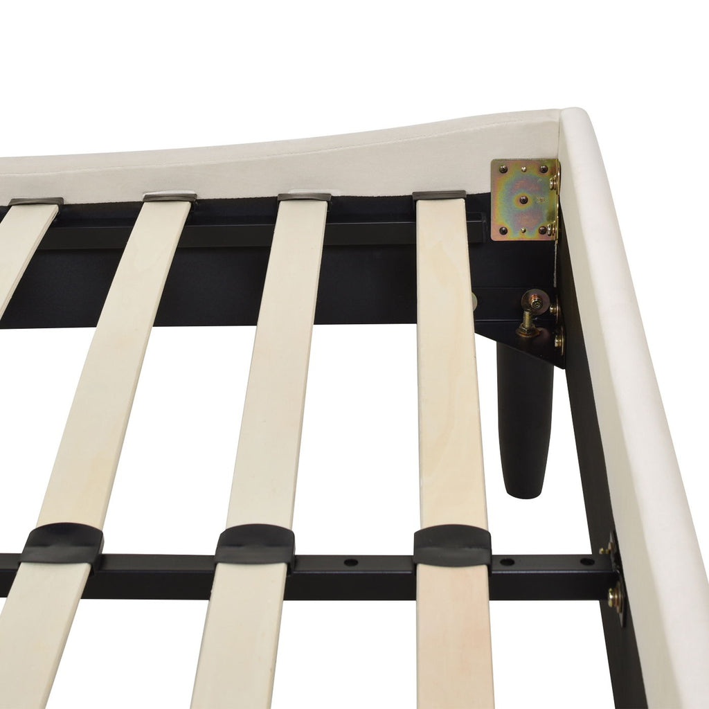 Vertical Tufted Modern Headboard Platform Bed Set with Upholstered Finish - Multiple Colors