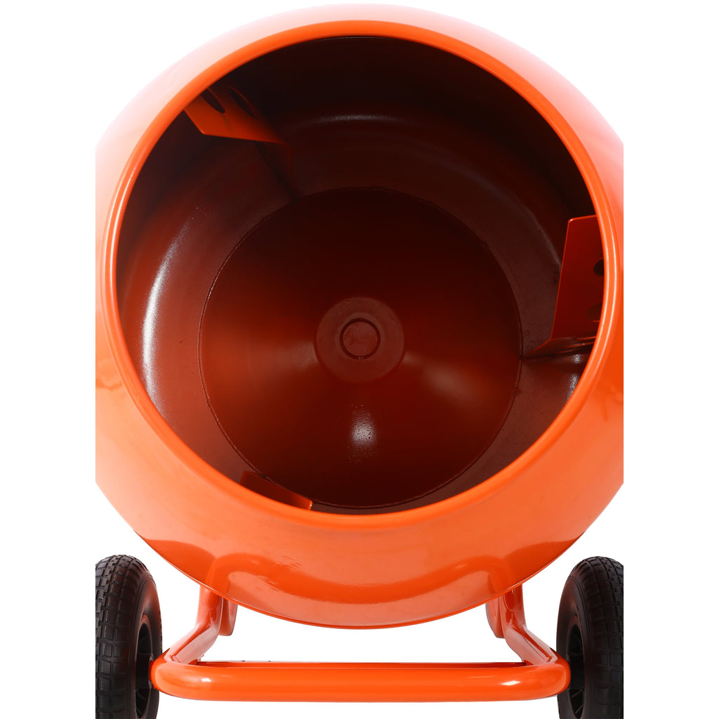 224L 8CUFT Portable Cement Mixer with Steel Drum - Grey
