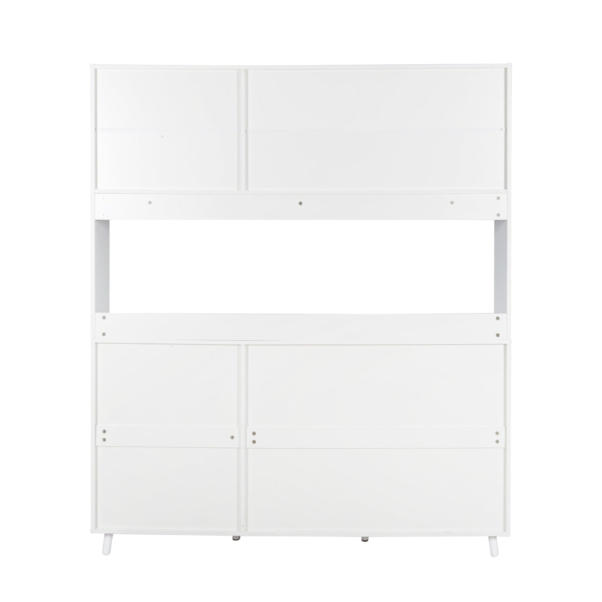 63" W Large Kitchen Hutch Cabinet with Storage Shelves and Drawers - White