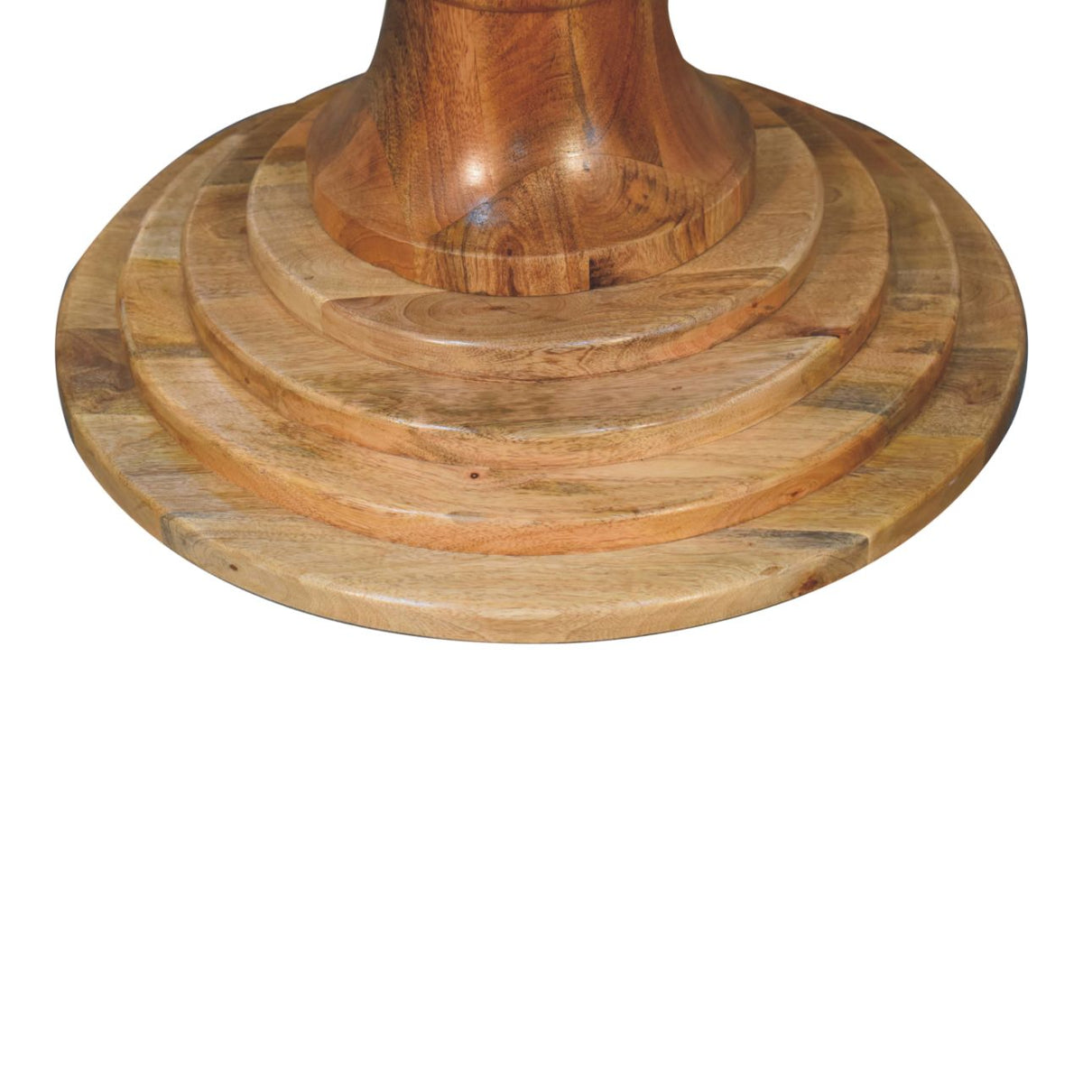 Solid Wood Round Dining Table with Classic Turned Base - Oak-ish