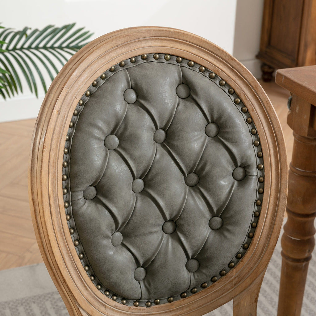 French Style Solid Wood Dining Chair with Nailhead Trim - Multiple Colors