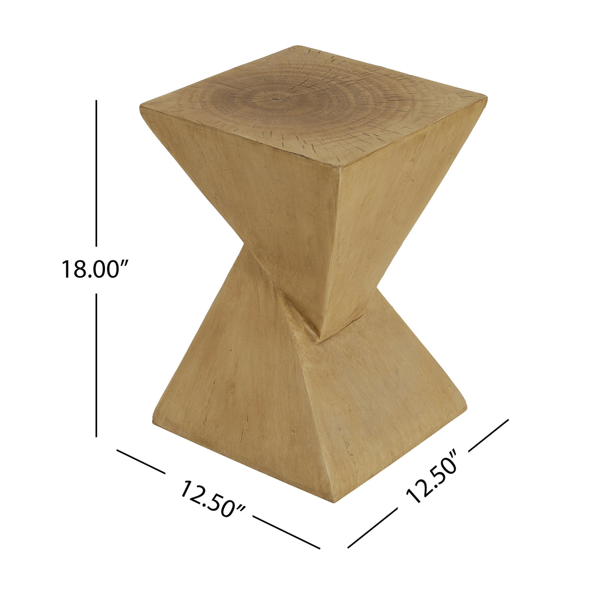 TESS Modern Side Table with Hourglass Design - Wood-Like Finish