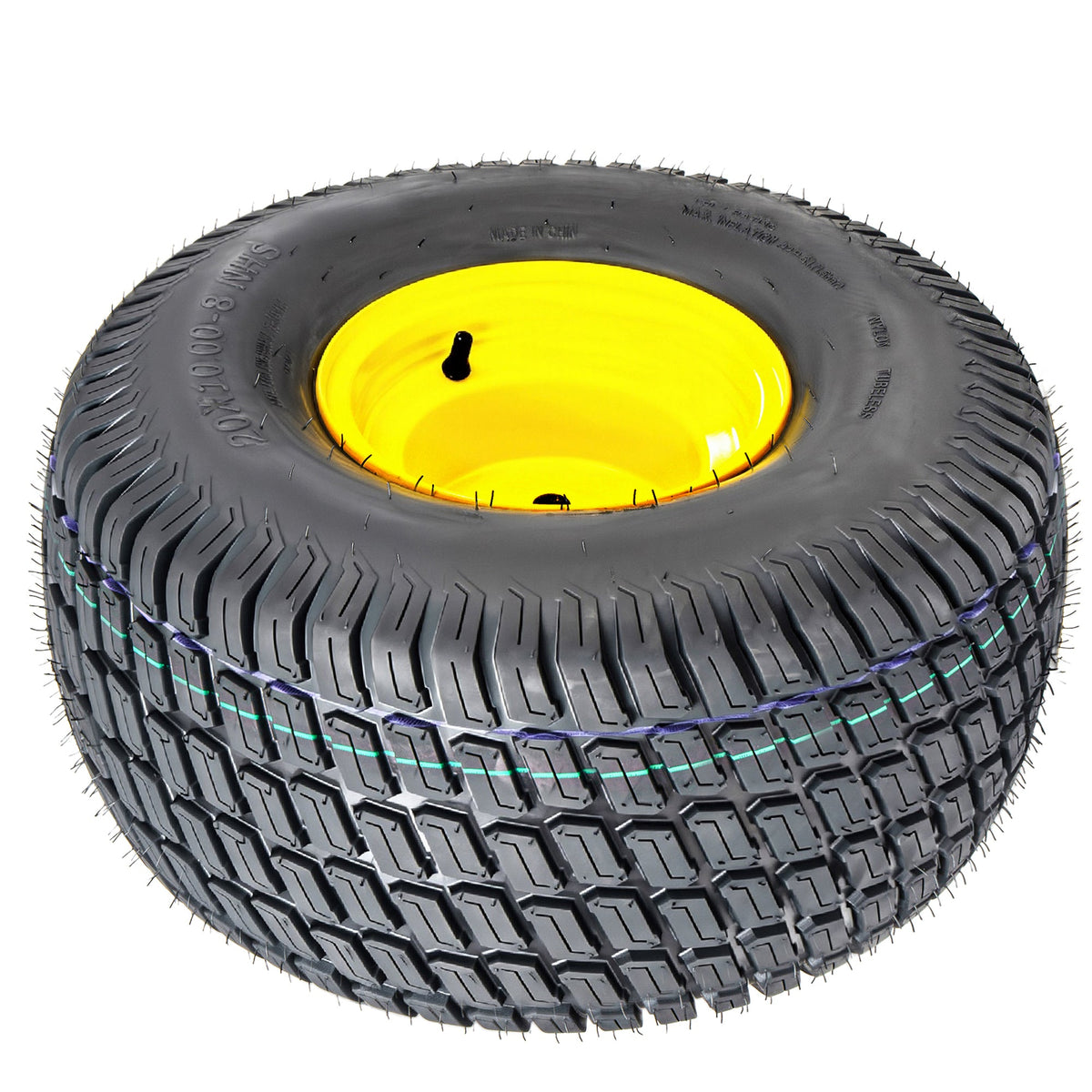 Heavy Duty Lawn Mower Tire and Wheel Assembly Set - 2 Pieces