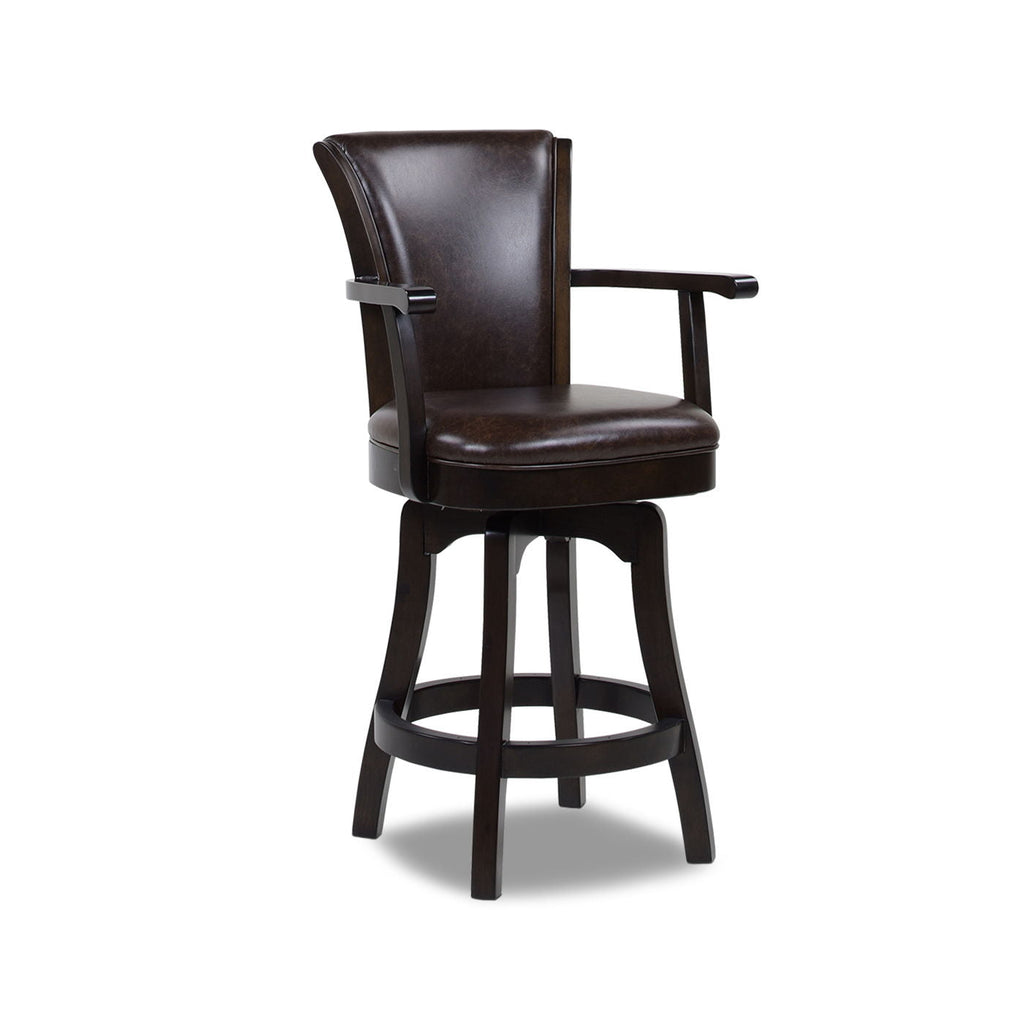 Swivel Counter Height Bar Stool with High Backrest and Solid Hardwood - Multiple Colors