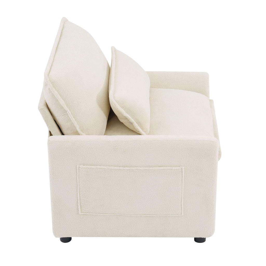 Modern Single Seat Accent Chair with Side Storage Pockets - Multiple Colors
