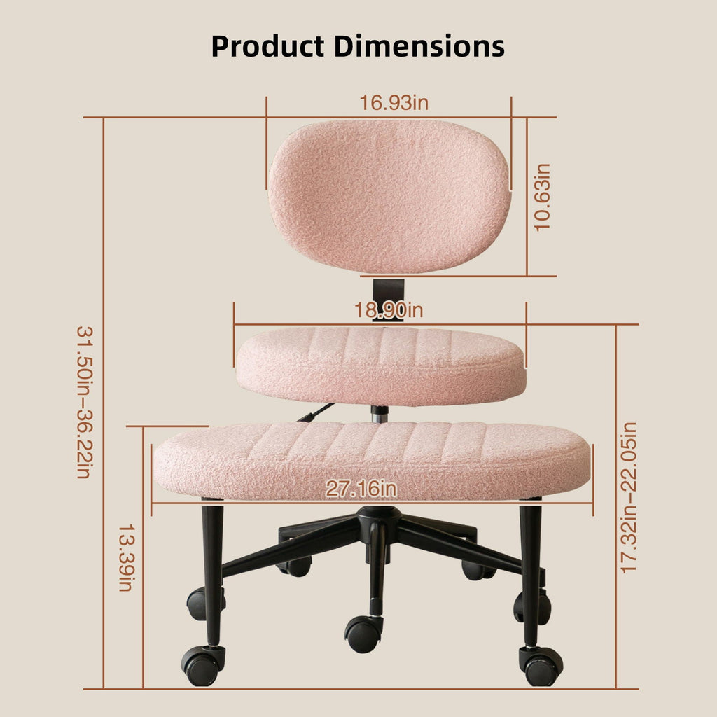 Ergonomic Cross Legged Office Chair with Back Support - Multiple Colors