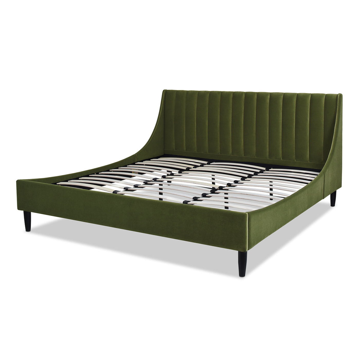 Vertical Tufted Modern Headboard Platform Bed Set with Upholstered Finish - Multiple Colors