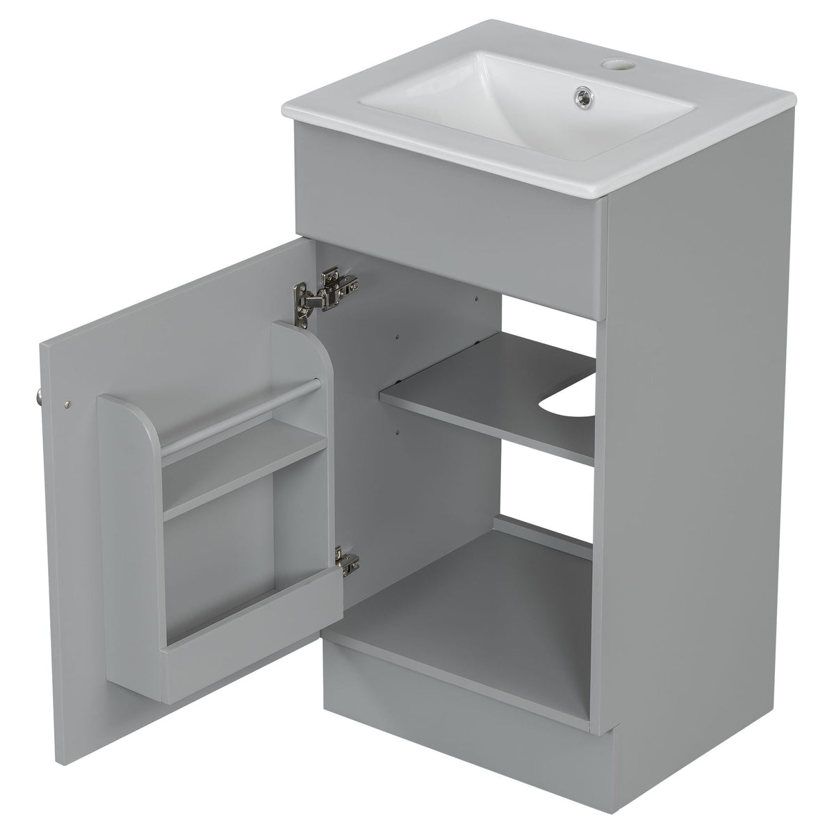 Bathroom Vanity with Sink and Adjustable Shelf - Multiple Colors