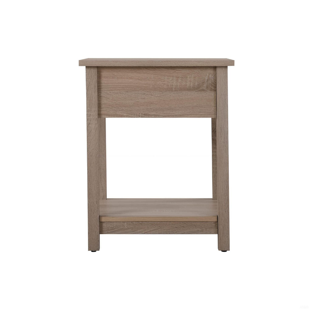 Accent Nightstand with Smooth Roller Drawer Glides - Gray, Light Brown, or Dark Brown
