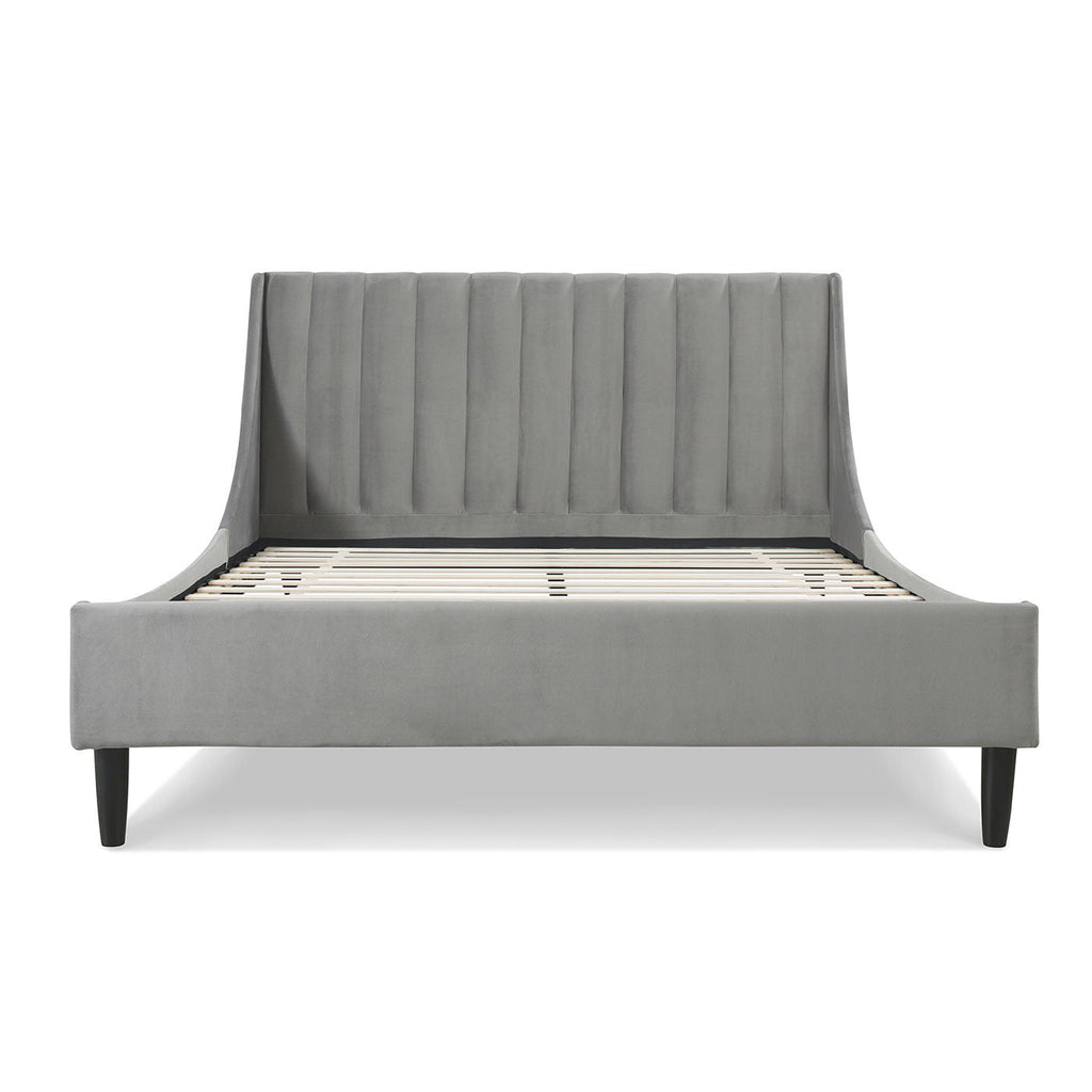 Vertical Tufted Modern Headboard Platform Bed Set with Upholstered Finish - Multiple Colors