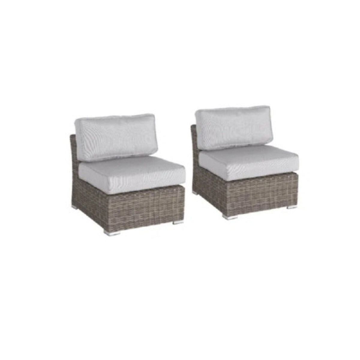 Outdoor Rattan Wicker Sectional Seating Group with Cushions – Gray or Dark Brown