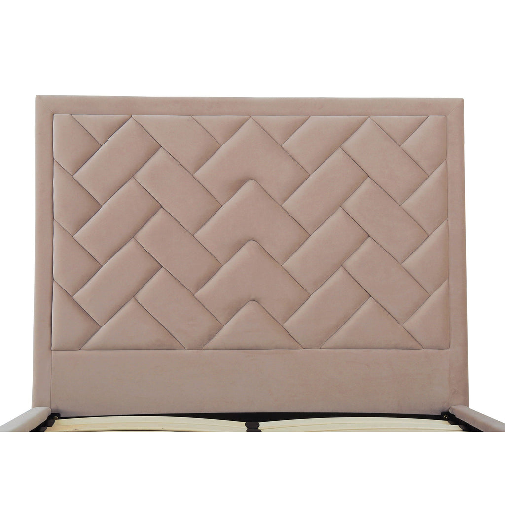 Upholstered Bed with Headboard and Slats - Multiple Colors