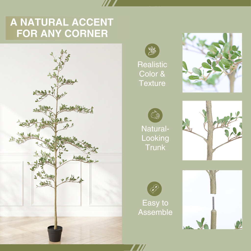 6ft Artificial Olive Tree with Lifelike Leaves - Green