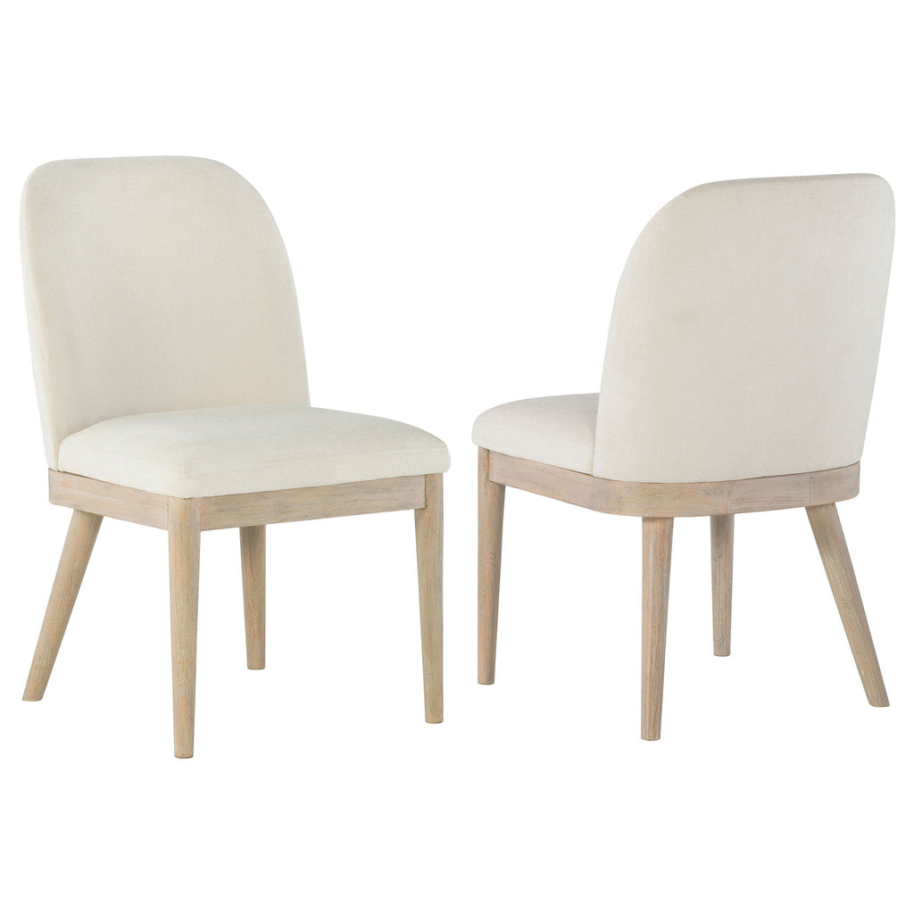 Solano Upholstered Dining Side Chair Beige (Set of 2)