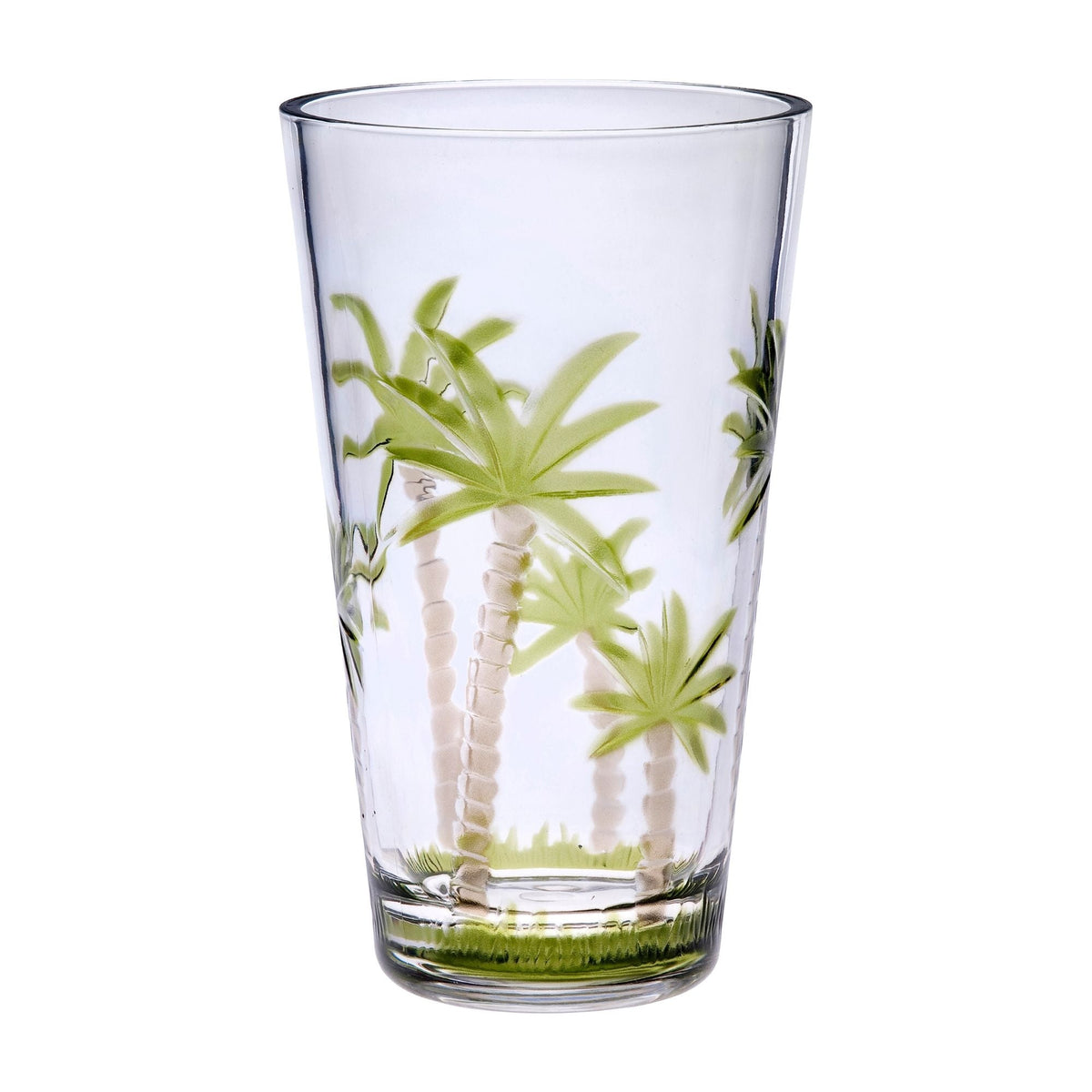 Palm Tree Design Acrylic Hi Ball Glasses with BPA-Free Durability - Clear