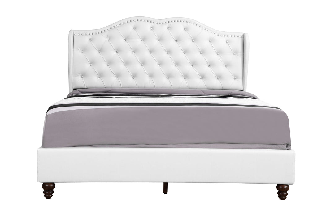 Transitional Upholstered Bed with Jewel Tufting – Multiple Colors