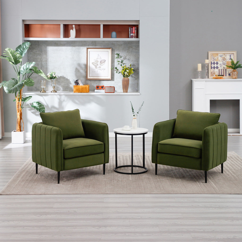 Accent Chair with Removable Pillow - Dark Green or Dark Red