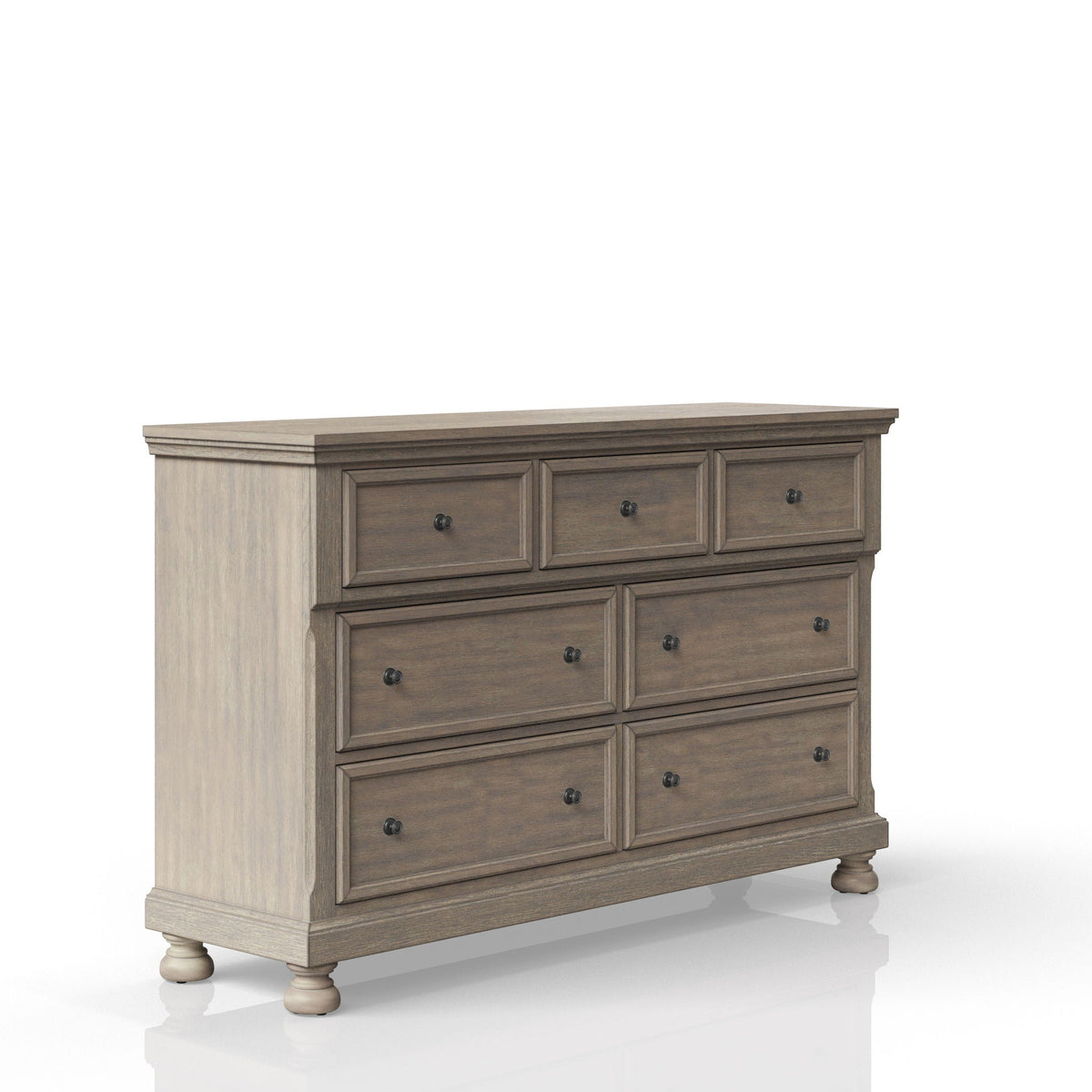 Seven Drawer Dresser with Spacious Storage - Antique Gray