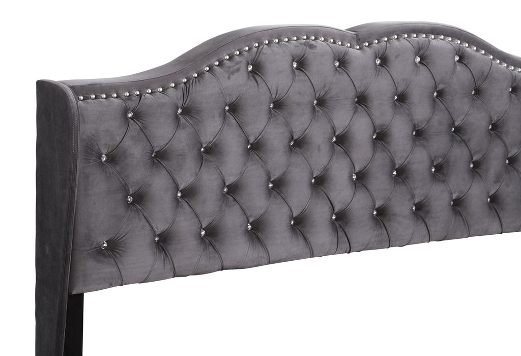 Transitional Upholstered Bed with Jewel Tufting – Multiple Colors