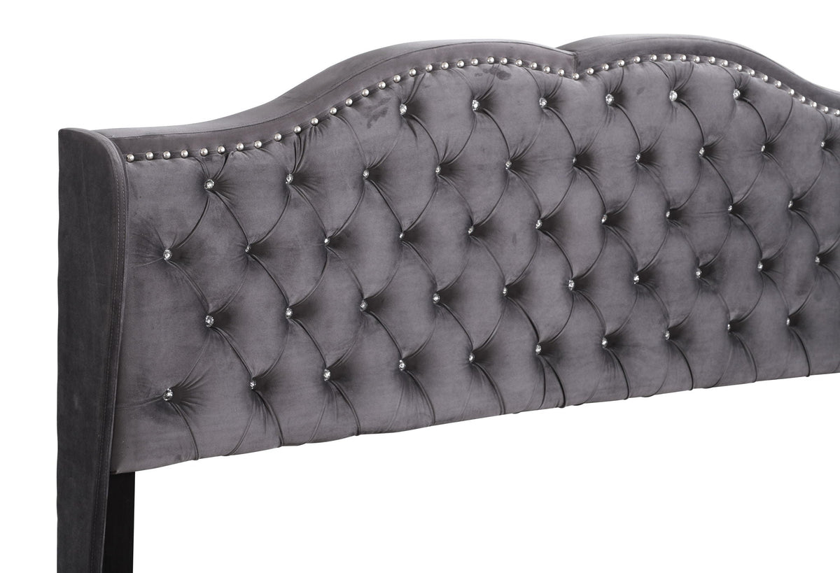 Transitional Upholstered Bed with Jewel Tufting – Multiple Colors