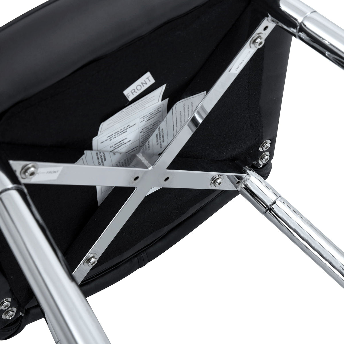 Modern Bar Chair Set with Streamlined Backrest and Metal Legs - Black/Silver