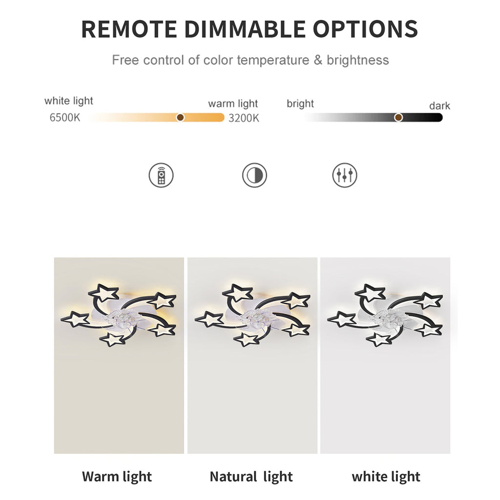 29 Inch Ceiling Fan with Dimmable LED Light and Remote Control - Acrylic