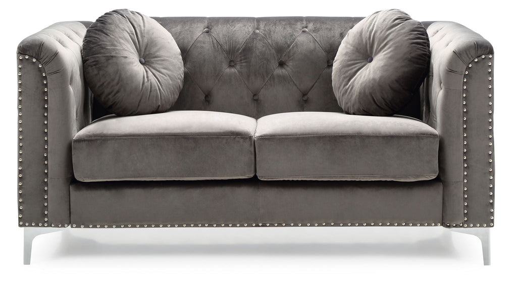 Stylish Sloped Arm Loveseat with MicroSuede Cover - Blue, Dark Gray, Red, Black