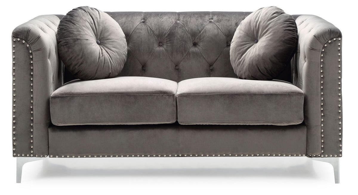 Stylish Sloped Arm Loveseat with MicroSuede Cover - Blue, Dark Gray, Red, Black