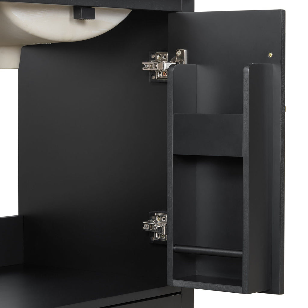 Bathroom Vanity with Sink and Soft Close Doors - White, Black, Green, or Gray
