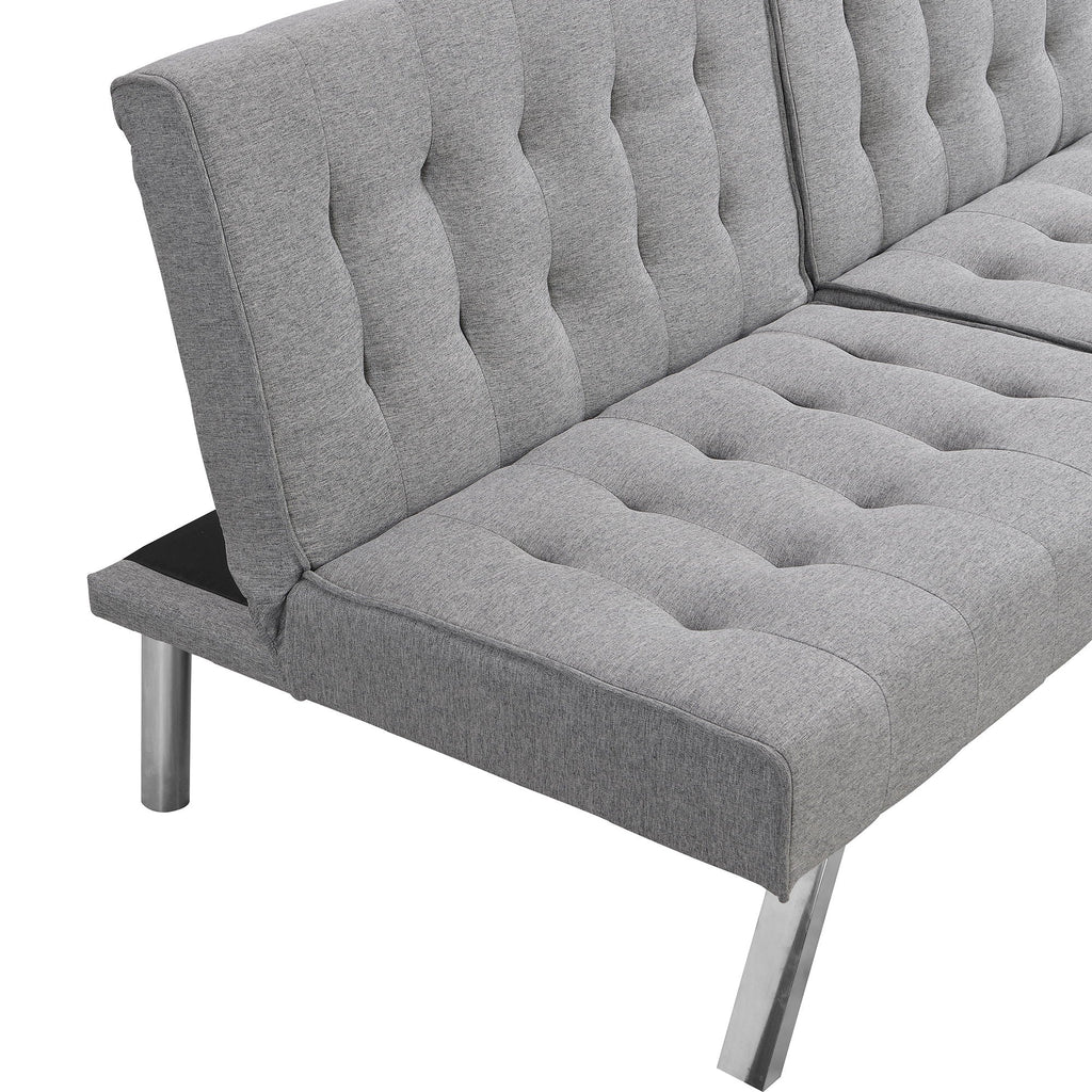 Modern Sofa Bed with Wood Frame and Stainless Legs - Multiple Colors