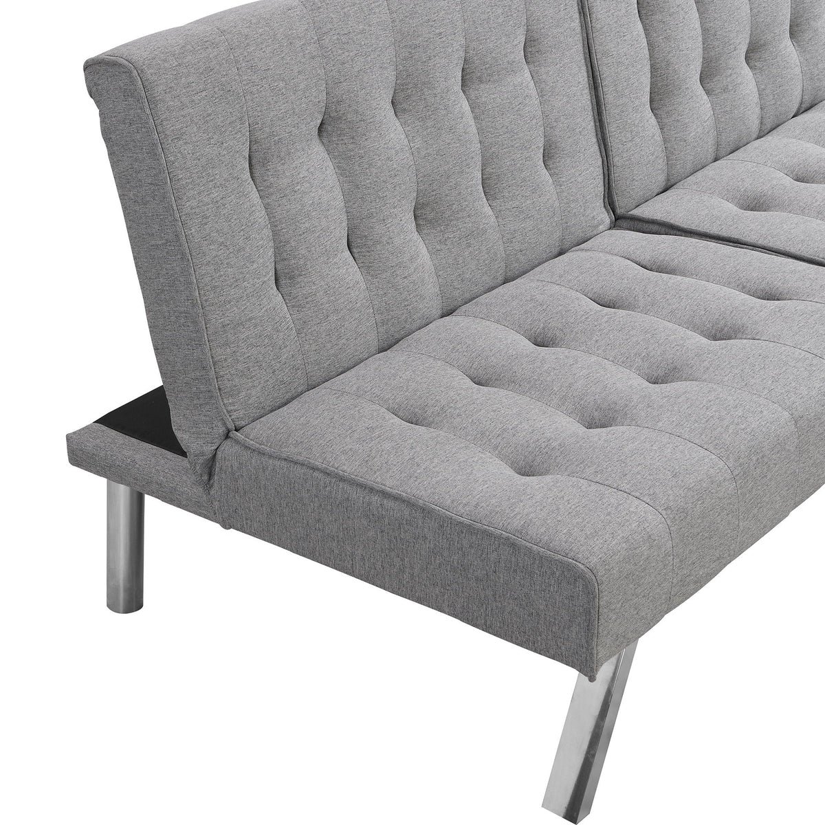 Modern Sofa Bed with Wood Frame and Stainless Legs - Multiple Colors