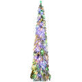7ft Prelit Pencil Artificial Christmas Tree with 350 LED Lights - Snow Flocked