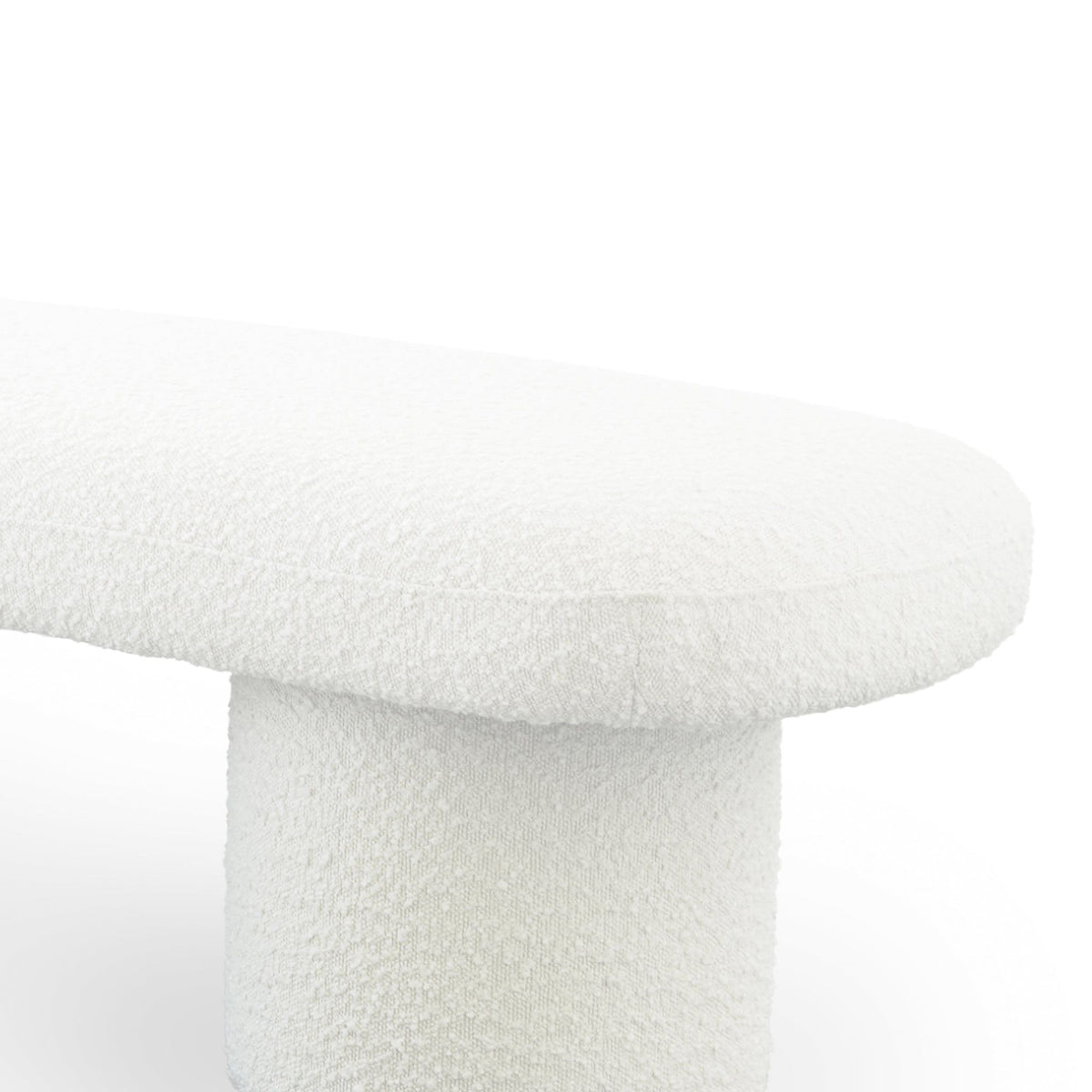 Ivory Upholstered Bench with Boucle Fabric - Randolph