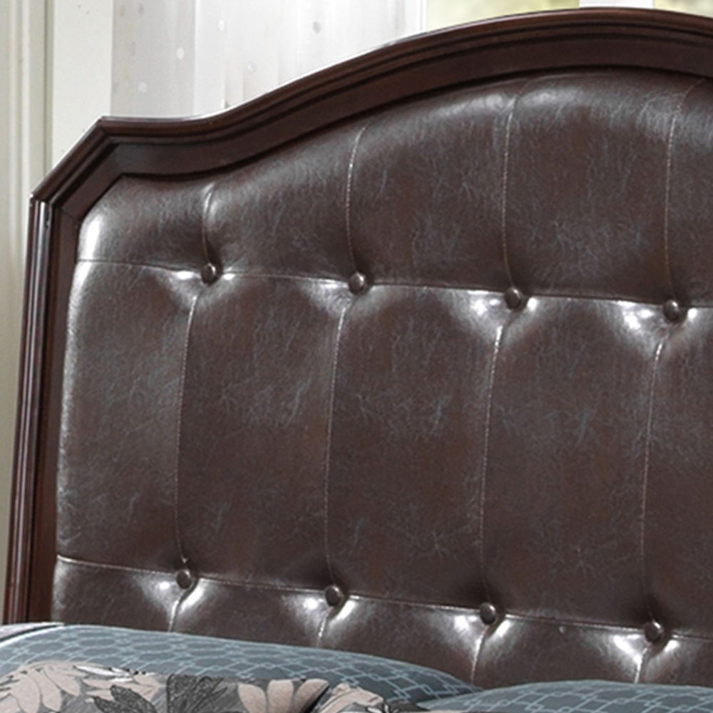 Transitional Panel Bed with Timeless Design - Dark Brown