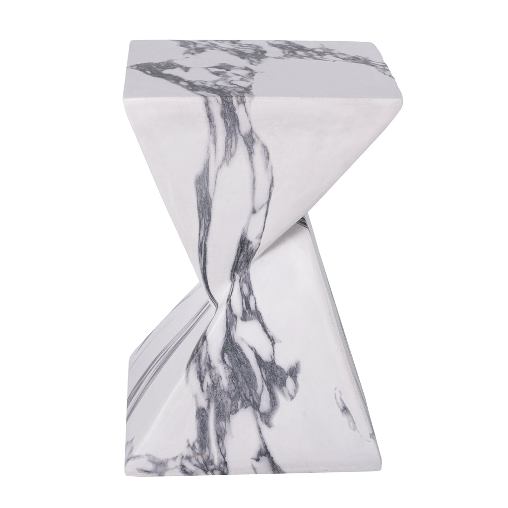 Modern Outdoor Concrete Side Table with Sculptural Design - Gray