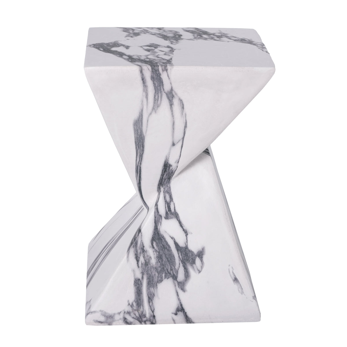 Modern Outdoor Concrete Side Table with Sculptural Design - Gray