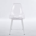 Transparent Dining Chair Set with Contemporary Shell - Matte White