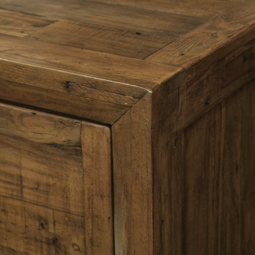 5 Drawer Chest with Solid Wood Construction - Brown