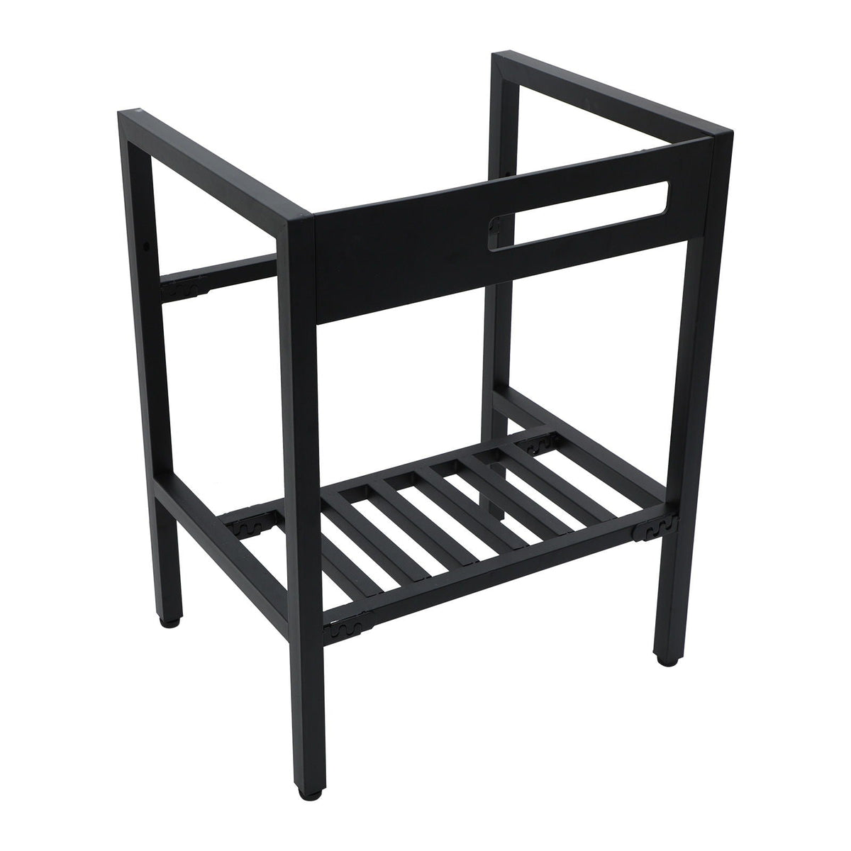 Console Sink With Legs, 24" X 18", Durable Porcelain With Frame - White / Black