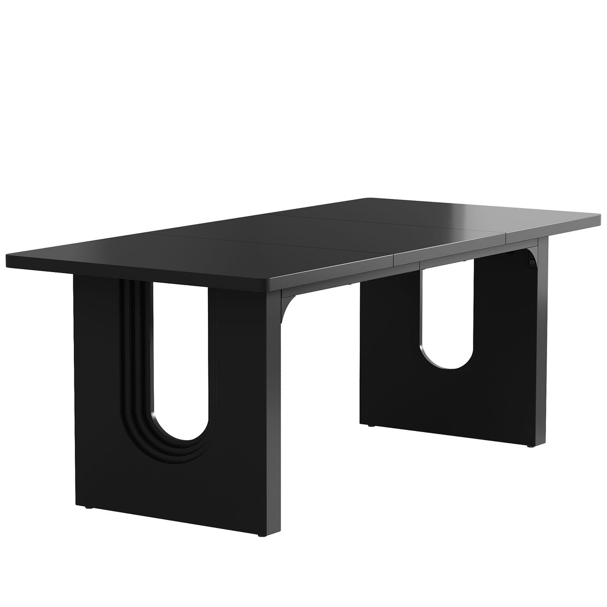 Rectangular Dining Table with Pedestal Base - Black or White