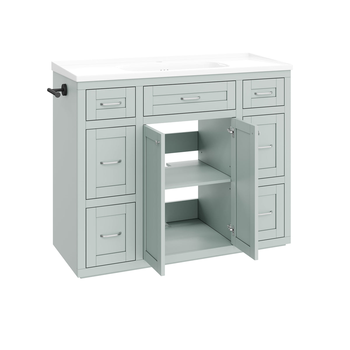48" Mint Green Bathroom Vanity with Ceramic Sink - Mint Green